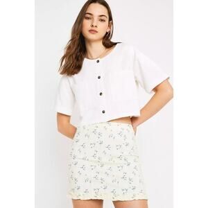 UO Ashton Floral Ruffle Mini Skirt Size S-P